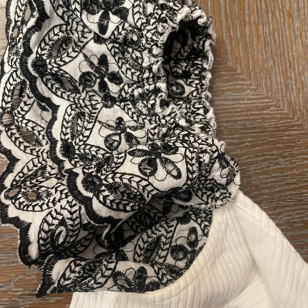 Anthropologie Elegant White and Black Women's Top